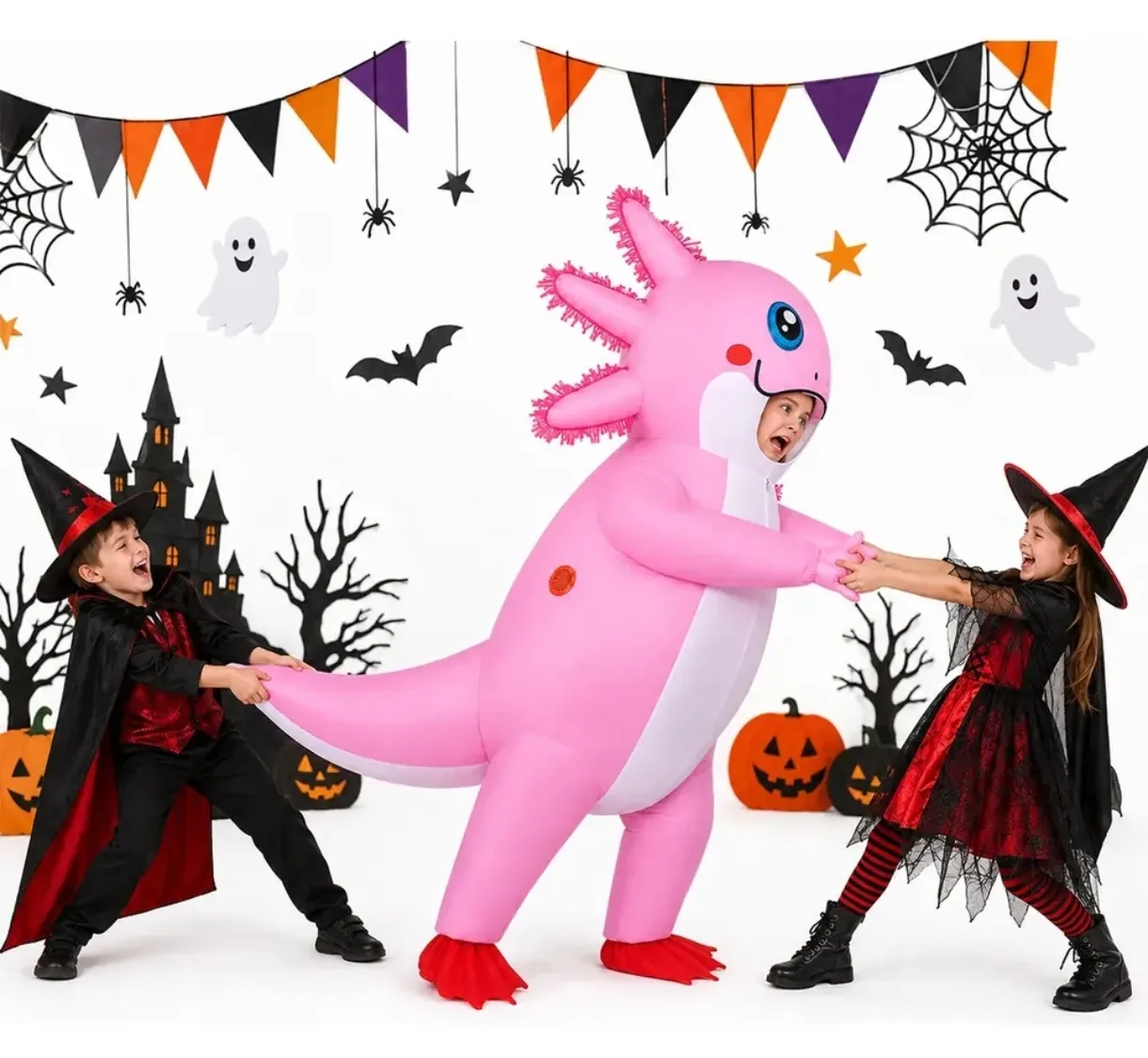 Disfraz Inflable Dinosaurio Rosa para Niños - Halloween
