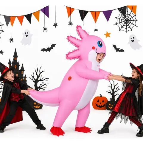 Disfraz Inflable Dinosaurio Rosa para Niños - Halloween