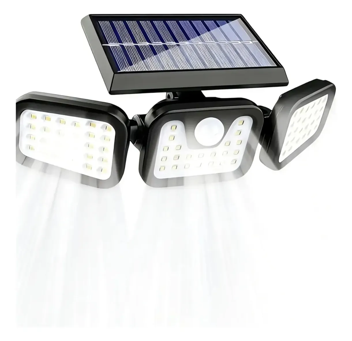 Lámpara Solar Exterior con 3 Paneles LED y Sensor de Movimiento