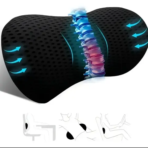 Almohada Ortopédica Ergonómica con Soporte Lumbar Negro