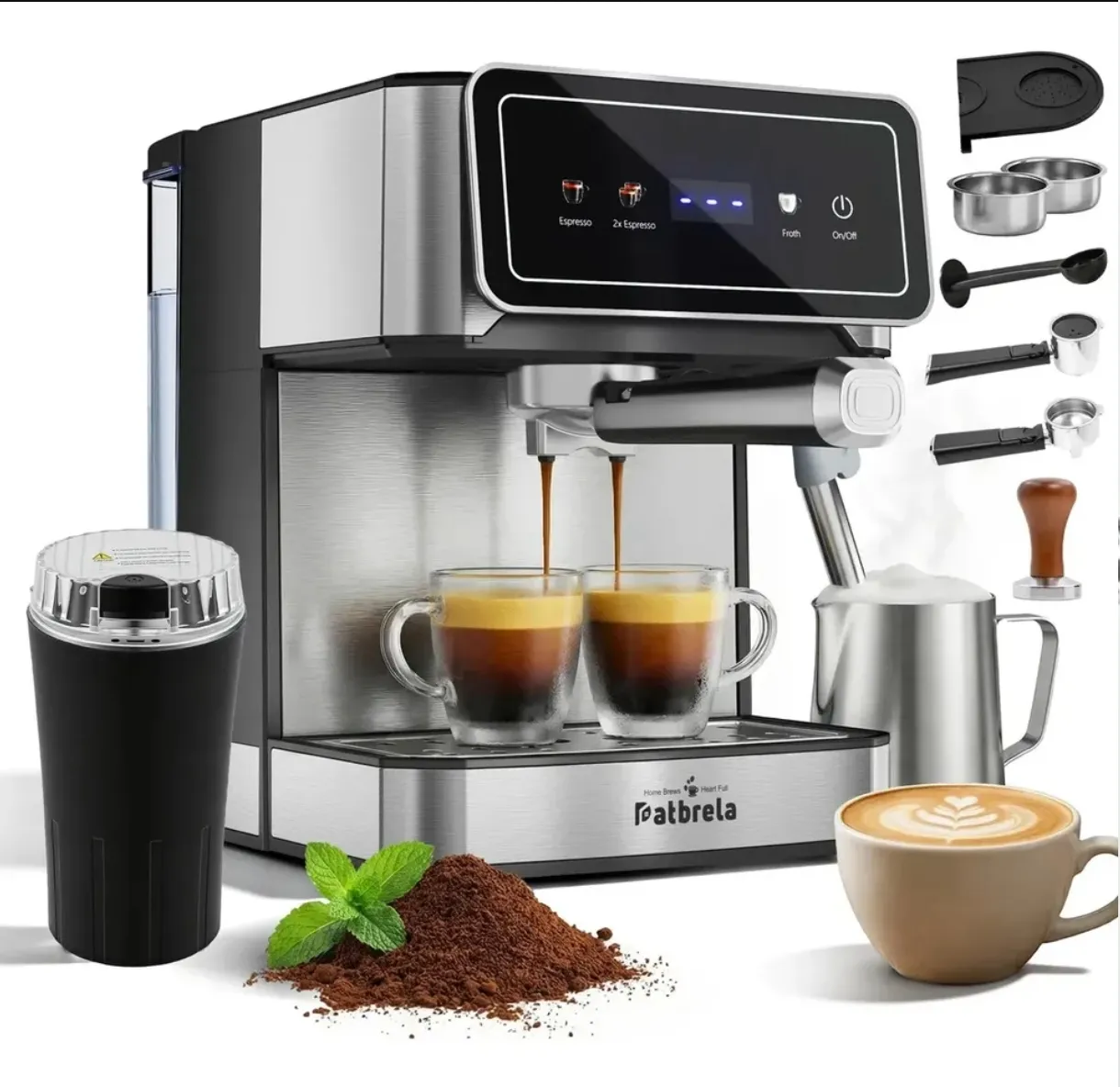 Cafetera Espresso Bialbrela con Panel Digital y Accesorios