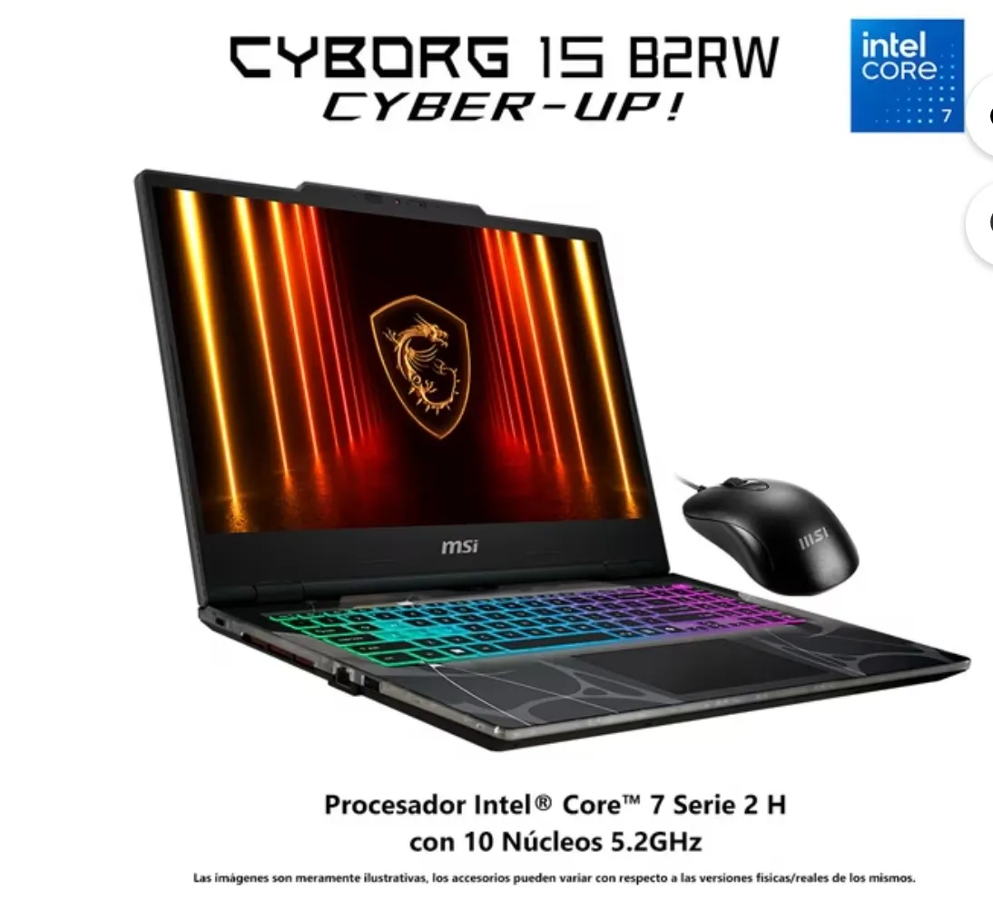 Laptop Gamer MSI Cyborg 15 Intel Core i7 10 Núcleos RGB