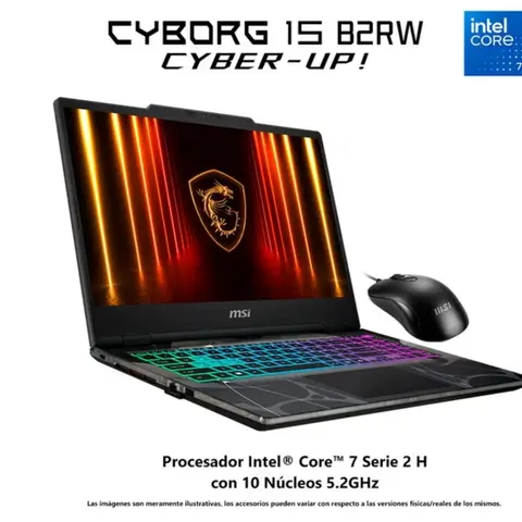 Laptop Gamer MSI Cyborg 15 Intel Core i7 10 Núcleos RGB