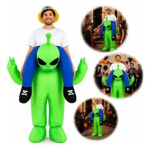 Disfraz Inflable de Alien Verde Montable para Adulto