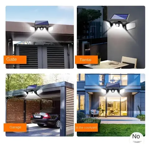 Lámpara Solar LED Exterior con Sensor de Movimiento para Pared