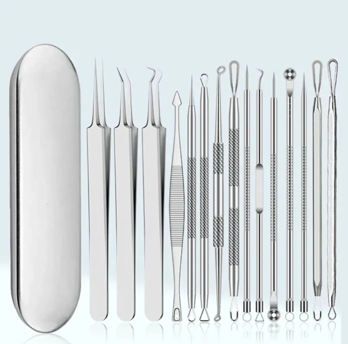 Kit Profesional Extractor de Puntos Negros y Espinillas Acero