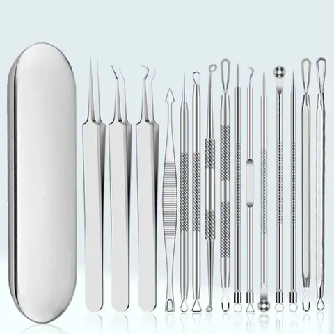 Kit Profesional Extractor de Puntos Negros y Espinillas Acero