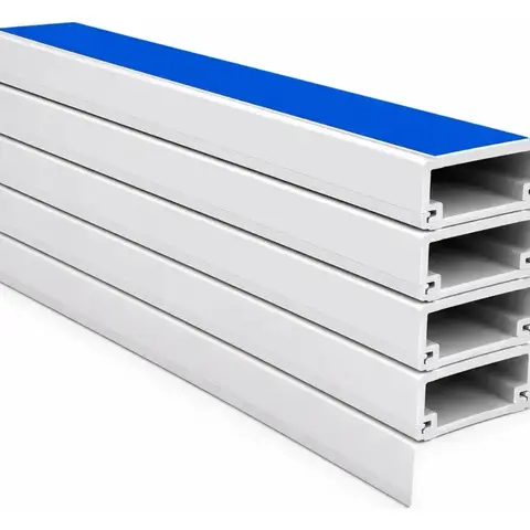Perfiles de Aluminio Estructural Blanco con Tapa Azul - 4 Piezas