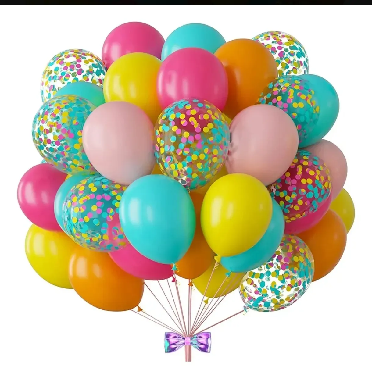 Set de Globos Multicolor con Confeti para Fiesta y Decoración