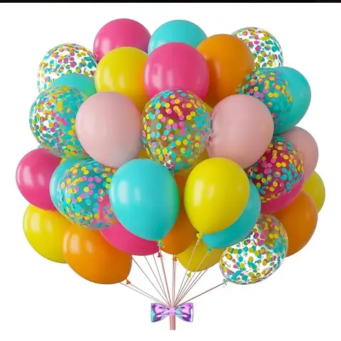 Set de Globos Multicolor con Confeti para Fiesta y Decoración