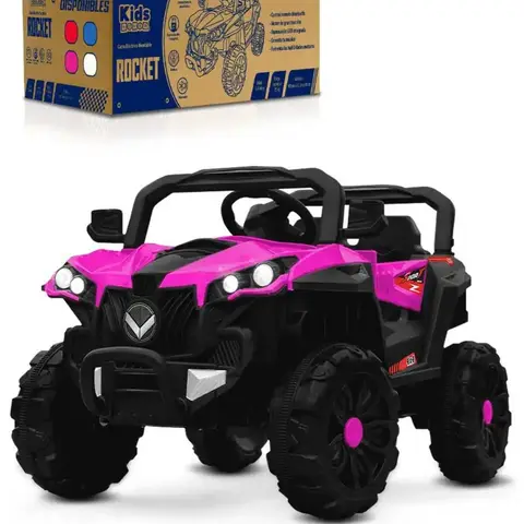 Carro Eléctrico Kids Dough Rocket Rosa para Niños con Control