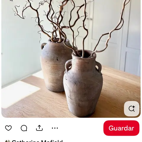 Set de 2 jarrones decorativos de cerámica con ramas secas