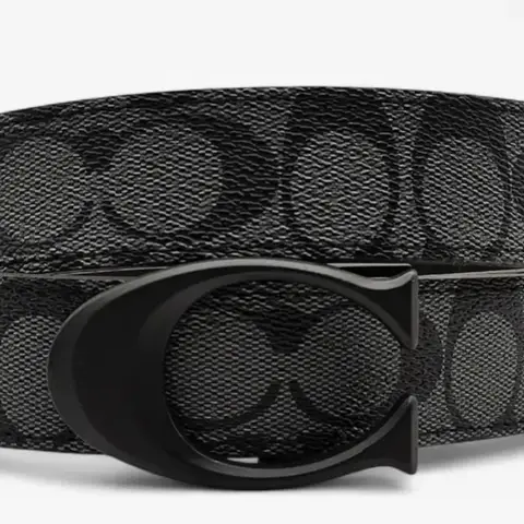 Cinturón reversible con hebilla C en negro y gris