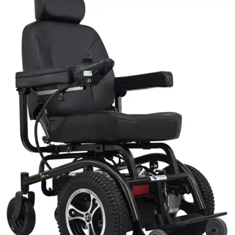 Silla de Ruedas Eléctrica con Asiento Acolchado y Reposacabezas
