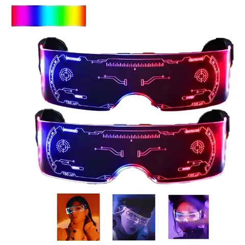 Lentes LED Futuristas con Luces RGB y Diseño Cyberpunk