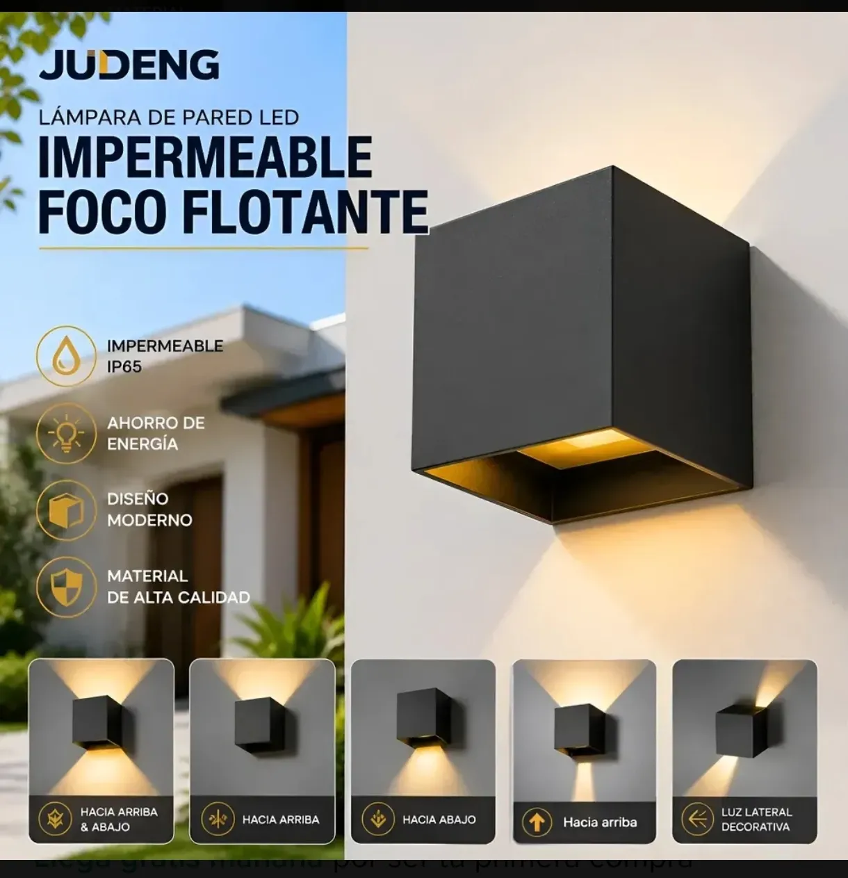Lámpara de Pared LED Impermeable Foco Flotante JUDENG IP65