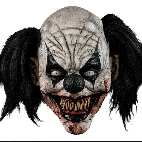 Máscara de payaso terrorífico con cabello para Halloween
