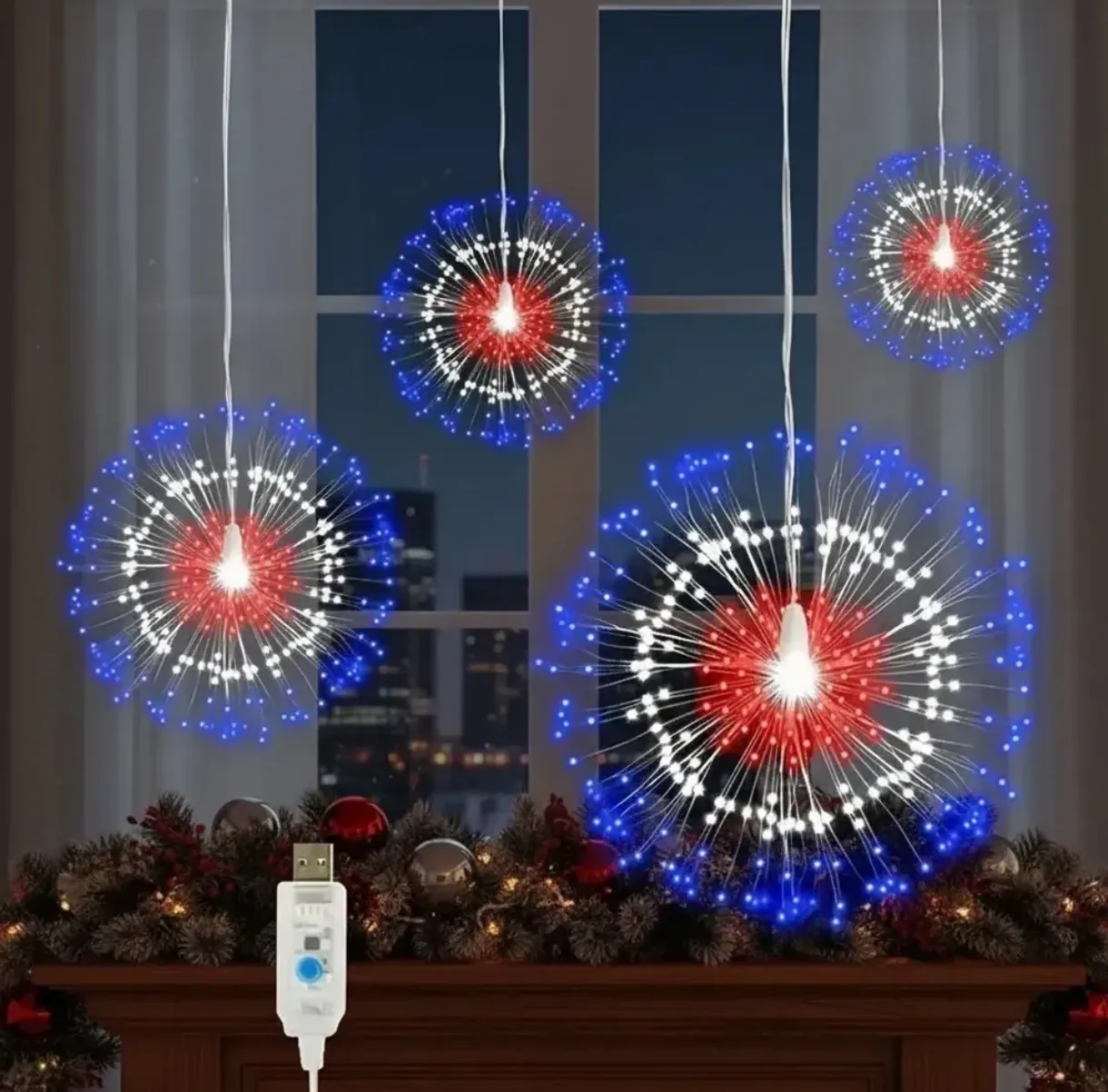 Luces LED Decorativas Estilo Fuegos Artificiales con Control