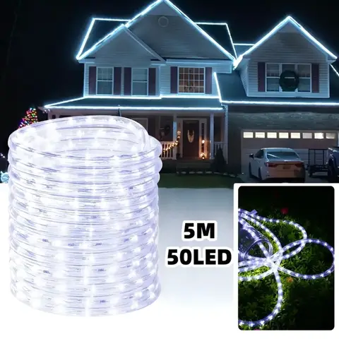 Manguera LED 5m 50 luces decorativa blanca para exterior