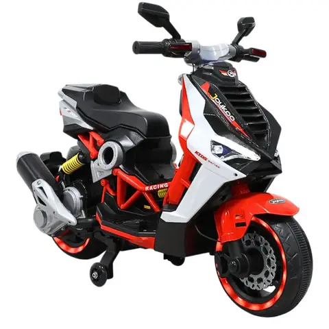 Moto Eléctrica Infantil Estilo Racing Rojo/Negro/Blanco