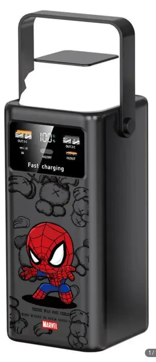 Powerbank Marvel Spider-Man con Pantalla Digital y Asa Portátil