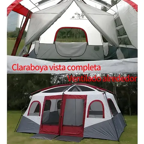 Casa de Campaña Familiar con Claraboya y Ventilación