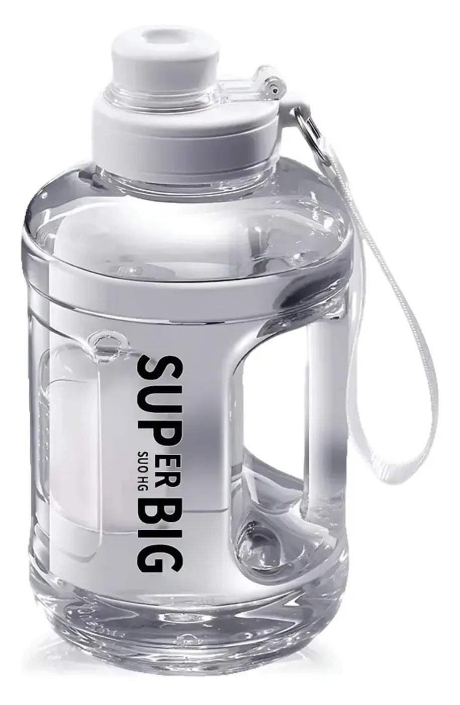 Botella de Agua Grande Transparente con Texto Super Big 500g