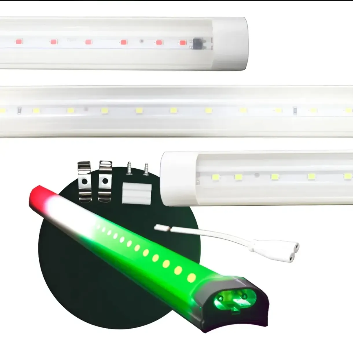 Tubos LED de diferentes colores para iluminación de interiores