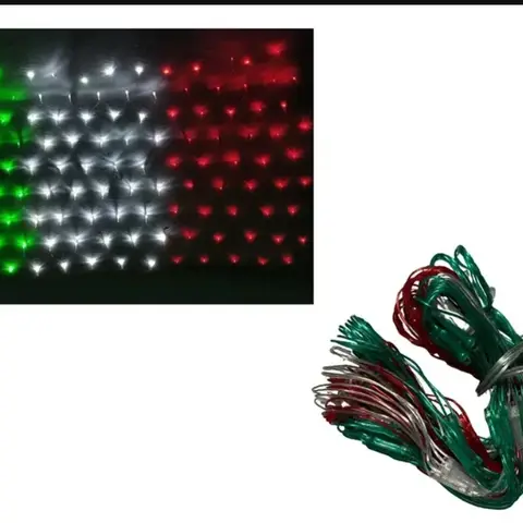 Serie Navideña LED Bandera de México Verde Blanco Rojo