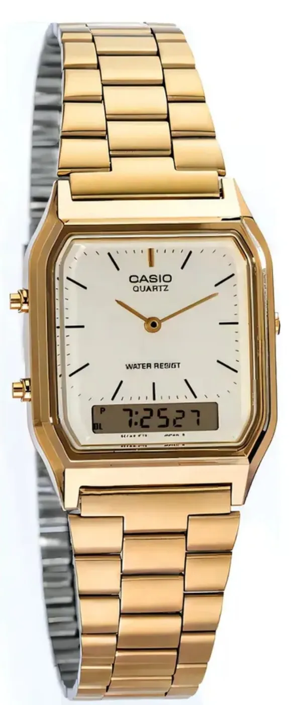 Reloj Casio Quartz Dorado Analógico-Digital Water Resist