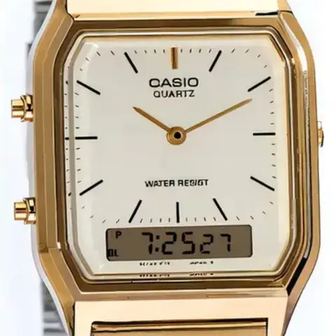 Reloj Casio Quartz Dorado Analógico-Digital Water Resist