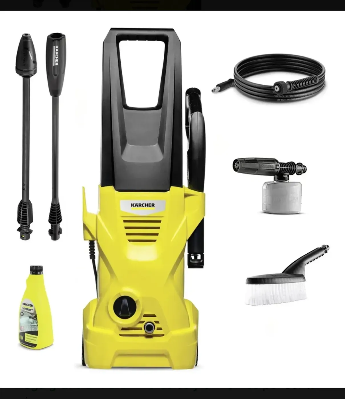 Hidrolavadora Kärcher con accesorios y detergente incluidos