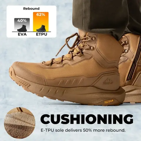 Botas Tácticas nortiv8 Color Coyote con Suela E-TPU