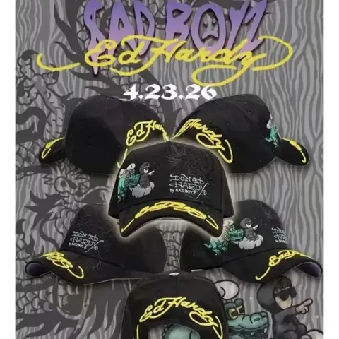 Gorras Ed Hardy x Sad Boyz Edición Limitada 4.23.26 Negras