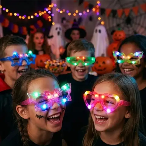 Lentes LED luminosos de colores para fiesta Halloween niños