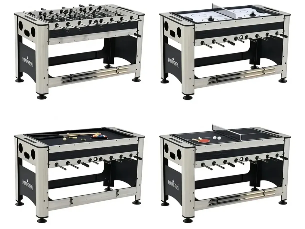 Mesa Multijuegos 4 en 1: Futbolito, Hockey, Billar y Ping Pong