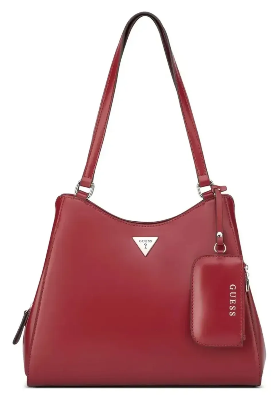 Bolsa de hombro Guess roja con etiqueta decorativa incluida