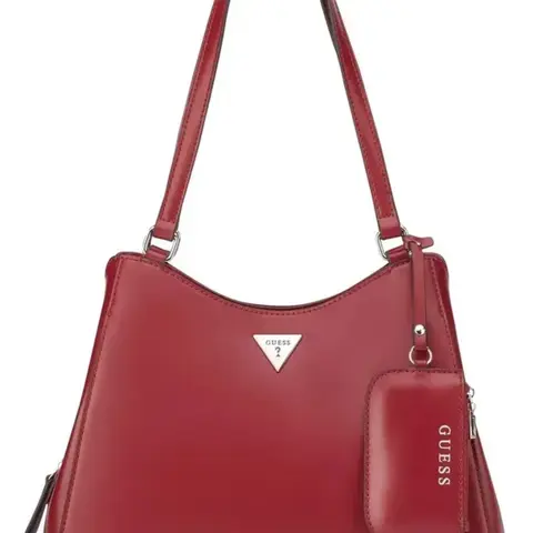 Bolsa de hombro Guess roja con etiqueta decorativa incluida