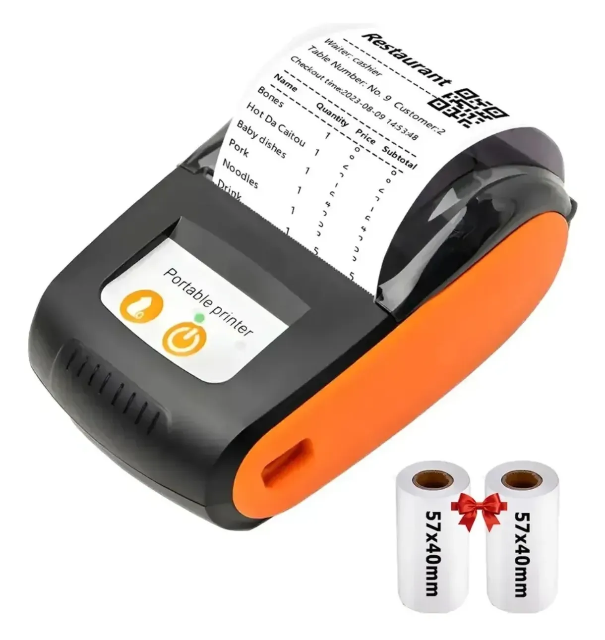 Impresora Térmica Portátil Bluetooth 58mm con Rollos