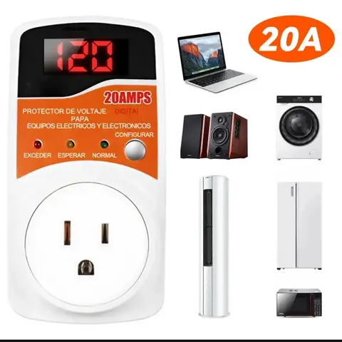 Protector de Voltaje Digital 20A para Equipos Eléctricos