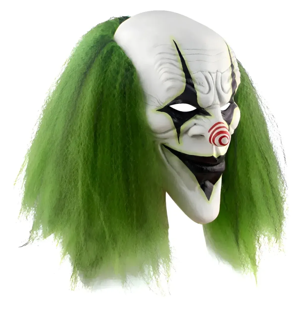 Máscara de Payaso Terrorífico con Cabello Verde