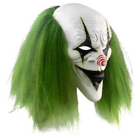 Máscara de Payaso Terrorífico con Cabello Verde