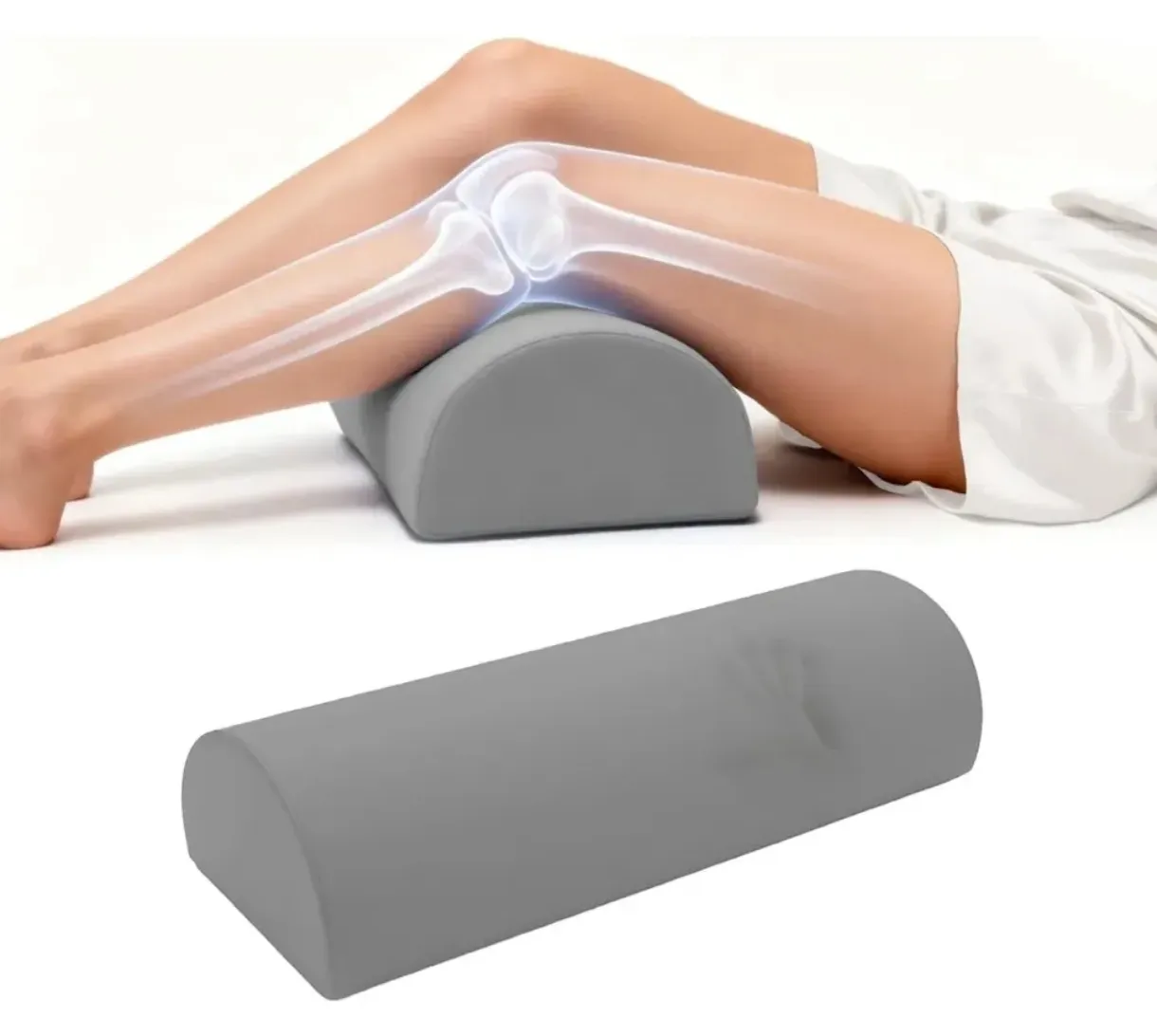 Cojín Semicircular Ortopédico para Rodilla y Piernas Color Gris