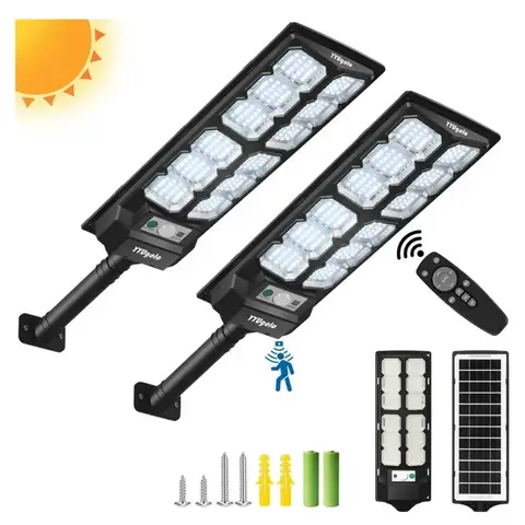 Lámpara Solar LED Exterior con Sensor Movimiento y Control Remoto