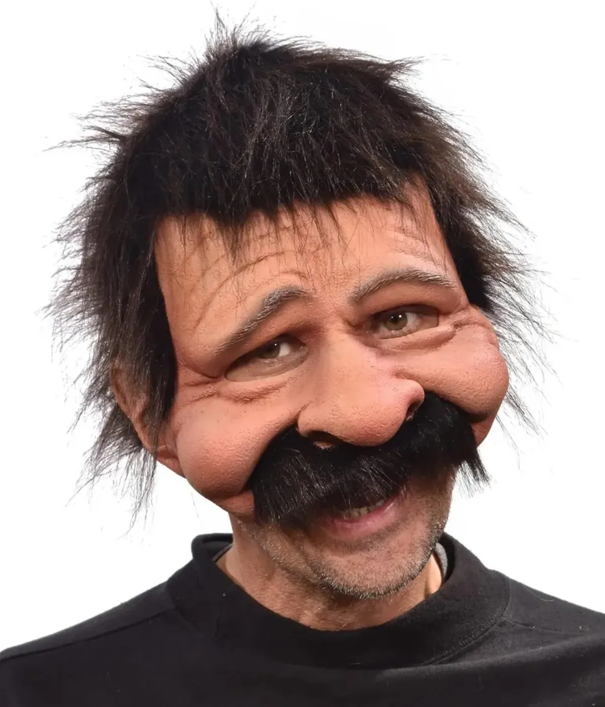 Máscara de disfraz con bigote y peluca negra