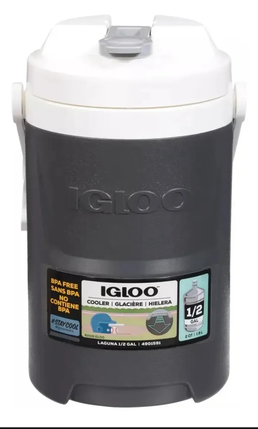 Hielera Igloo Laguna 1/2 Galón Portátil Color Gris con Blanco
