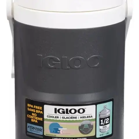 Hielera Igloo Laguna 1/2 Galón Portátil Color Gris con Blanco