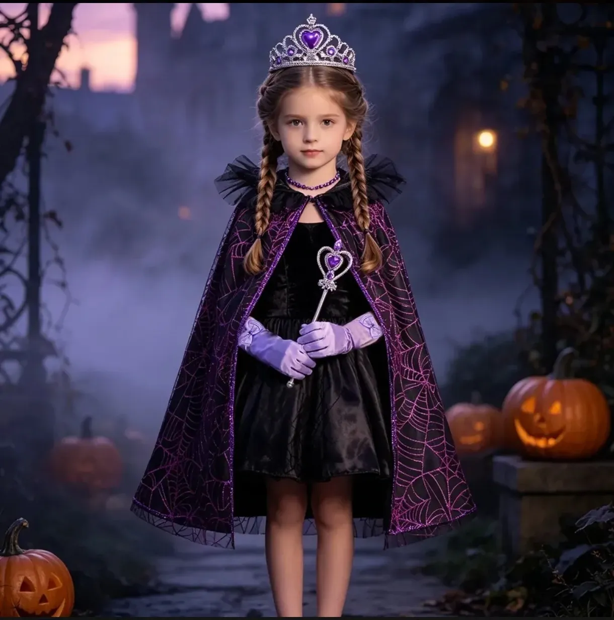 Disfraz de Princesa Bruja para Niña con Capa y Accesorios