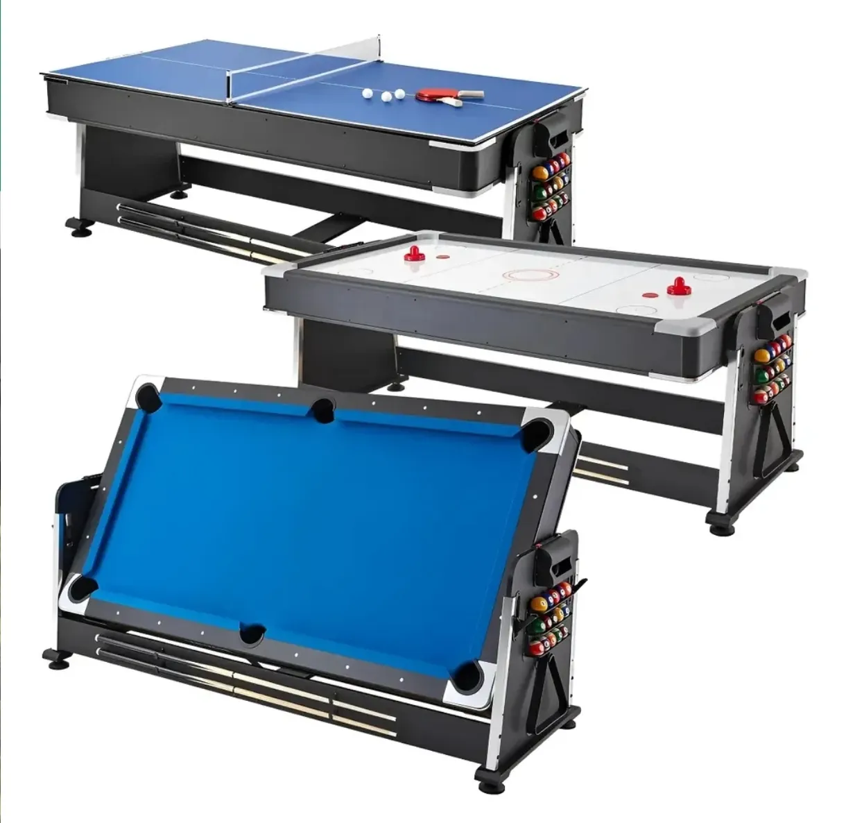 Mesa Multijuegos 3 en 1: Billar, Ping Pong y Air Hockey
