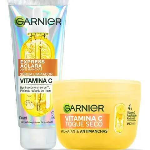 Set Garnier Vitamina C: Sérum Limpiador 100ml + Crema Hidratante